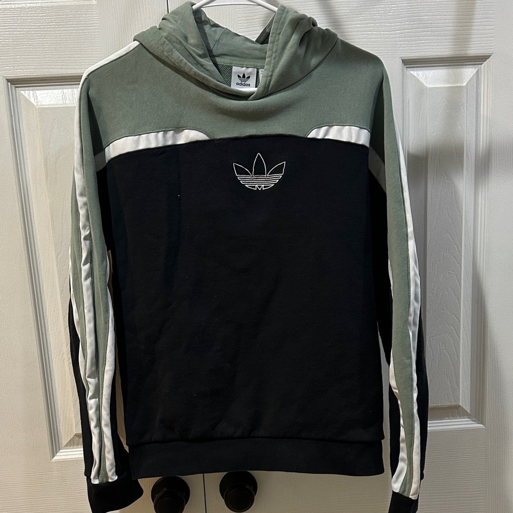 Adidas Two-Tone Black and Olive Hoodie